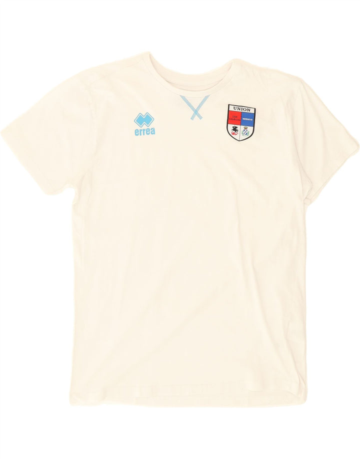 ERREA Mens Graphic T-Shirt Top XL White Cotton Vintage Errea and Second-Hand Errea from Messina Hembry 