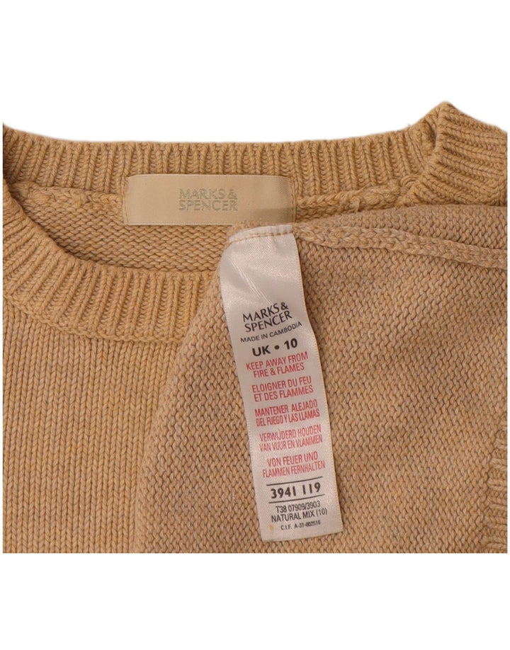 Maglione maglione oversize con scollo a barca da donna Marks & Spencer UK 10 piccolo Beige