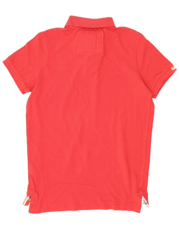 Polo da uomo SUPERDRY in cotone rosso medio