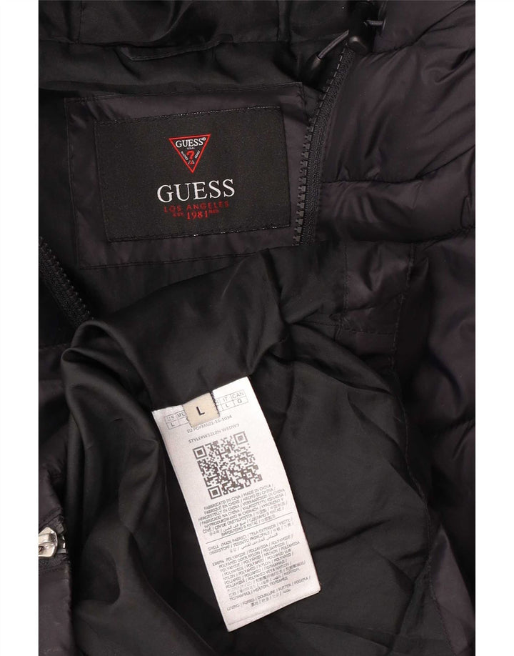 Cappotto imbottito con cappuccio da donna Guess UK 16 Large Nero in poliammide
