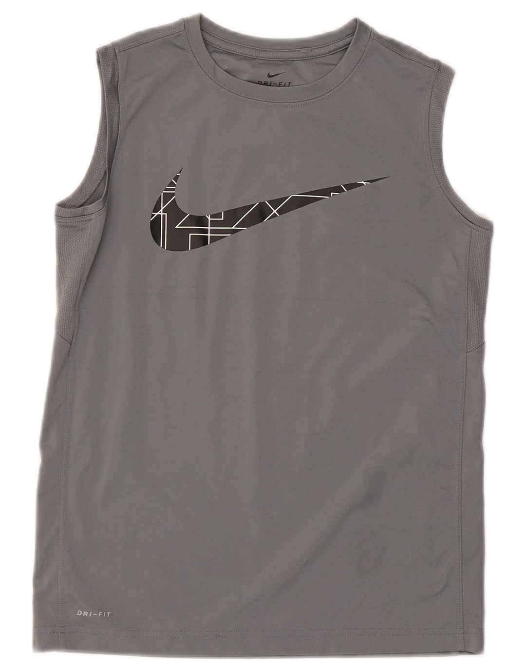 Canotta grafica Nike Dri Fit da ragazzo, 12-13 anni, grande, in poliestere grigio