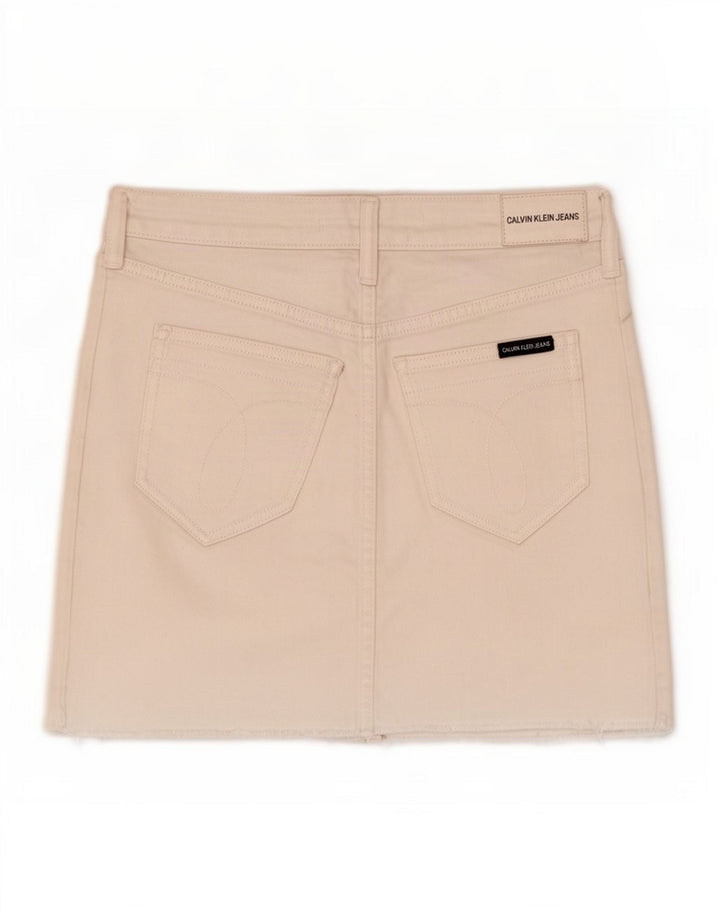 Minigonna grafica da donna Calvin Klein Jeans W26 piccola in cotone bianco