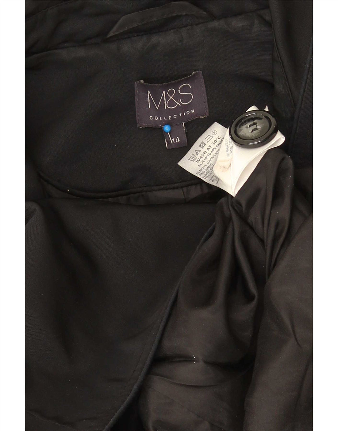 Trench da donna Marks & Spencer UK 14 grande poliestere nero
