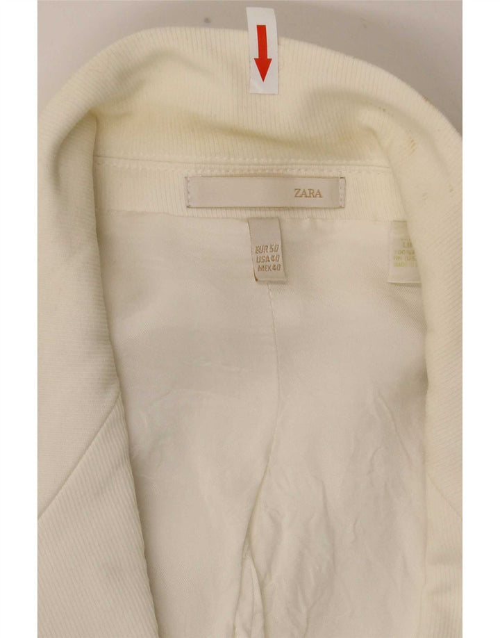 Giacca blazer a 2 bottoni da uomo Zara EU 50 cotone bianco medio