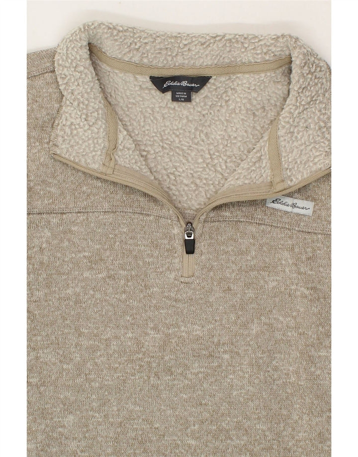 EDDIE BAUER Mens Zip Neck Sweatshirt Jumper Large Grey Polyester Vintage Eddie Bauer and Second-Hand Eddie Bauer from Messina Hembry 