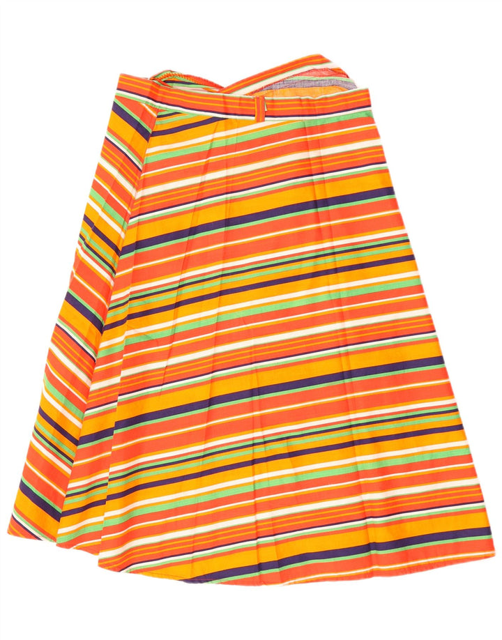 Gonna a portafoglio da donna VINTAGE W32 grande cotone a righe multicolore