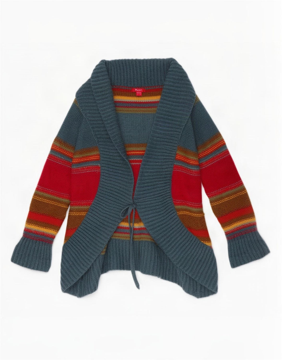 Maglione cardigan da donna Monsoon UK 12 Acrilico a righe multicolore medio