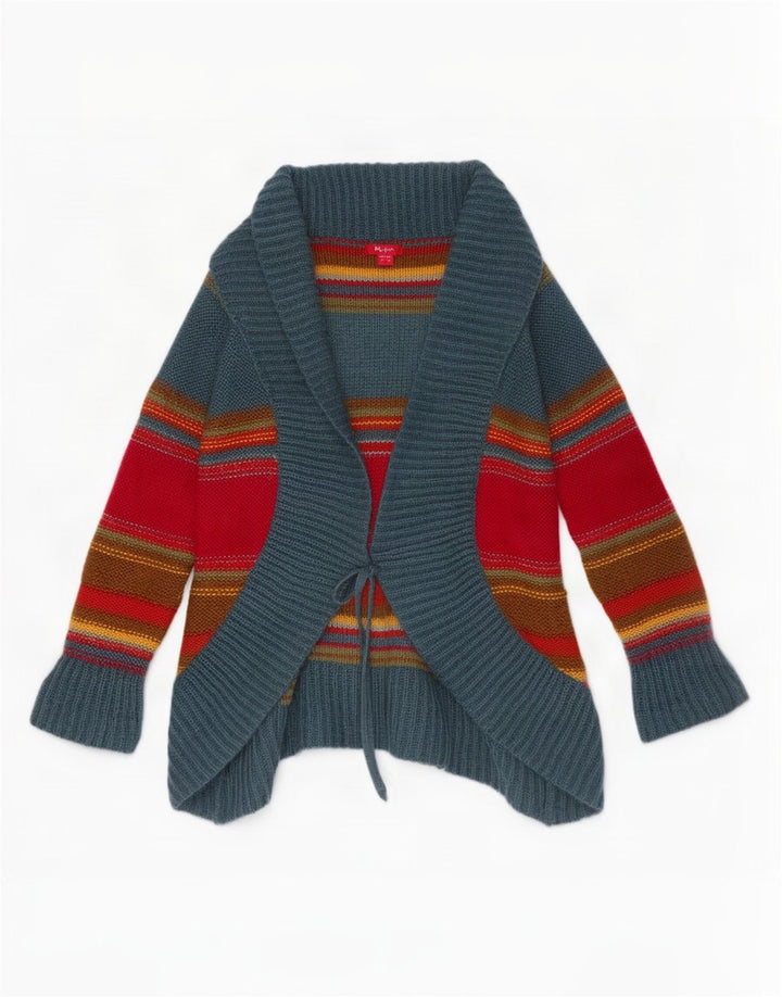 Maglione cardigan da donna Monsoon UK 12 Acrilico a righe multicolore medio