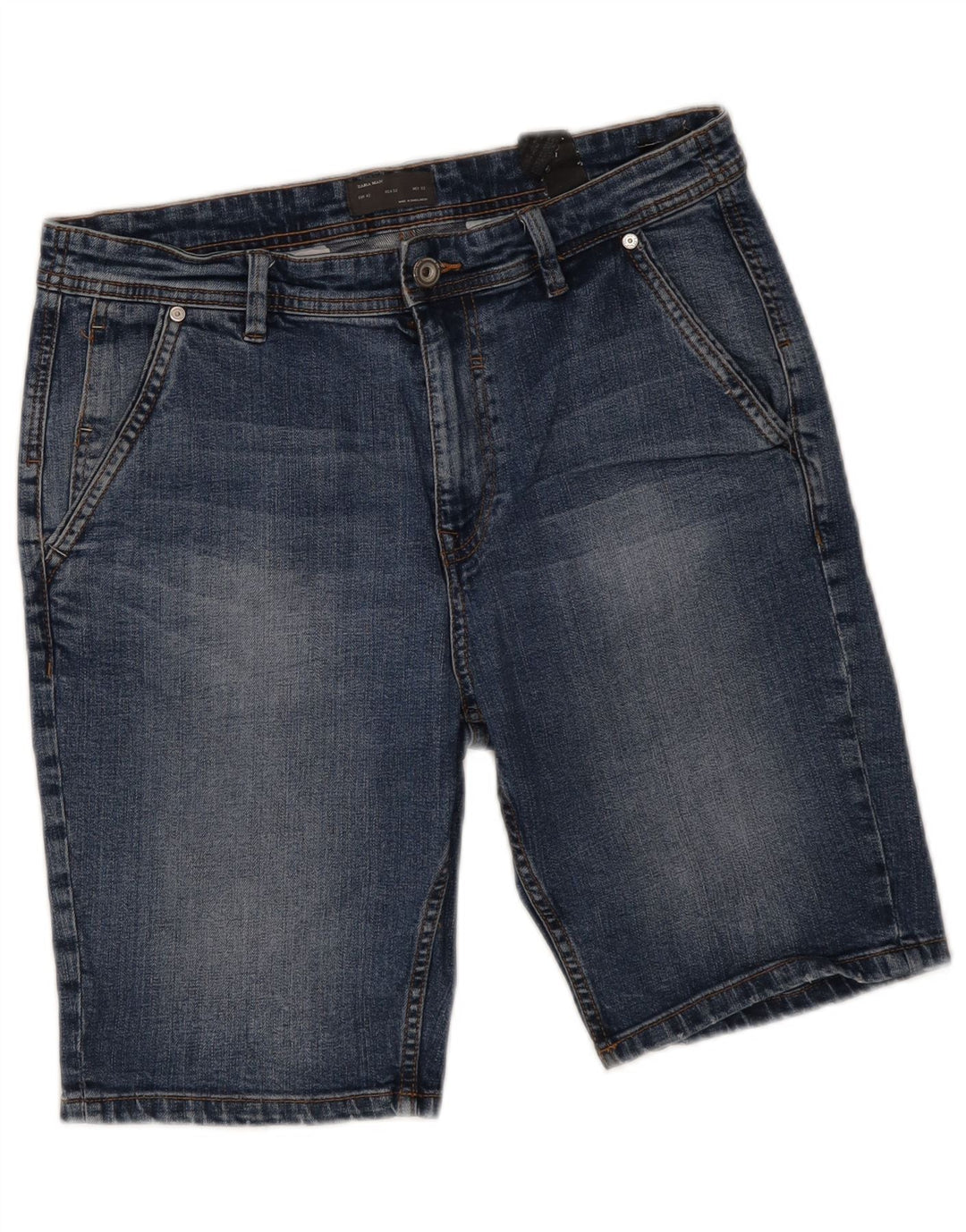 Pantaloncini di jeans da uomo Zara EU 42 Large W32 Blu