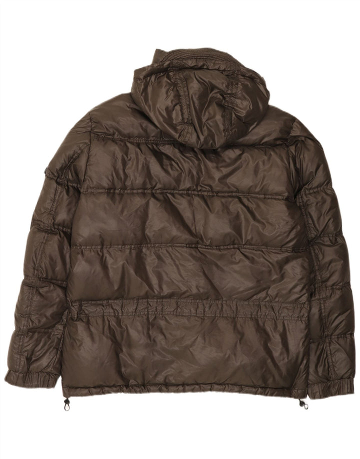 Giacca imbottita con cappuccio Blauer da uomo UK 46 3XL Marrone Poliammide