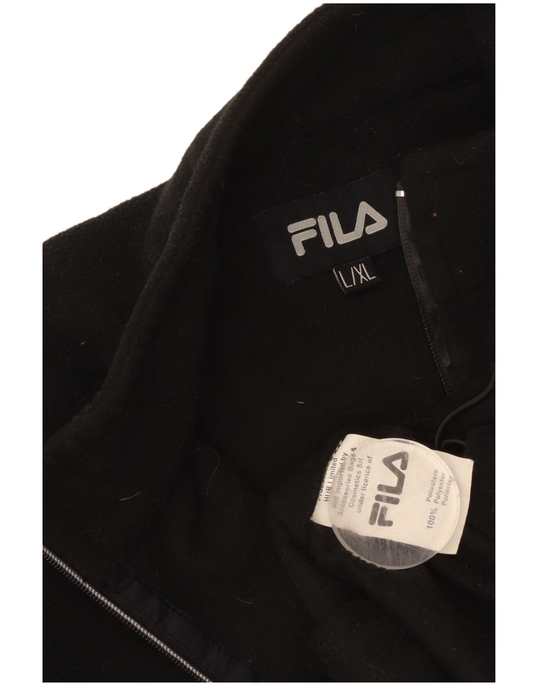 Giacca in pile da uomo FILA UK 40 Large Nero Poliestere