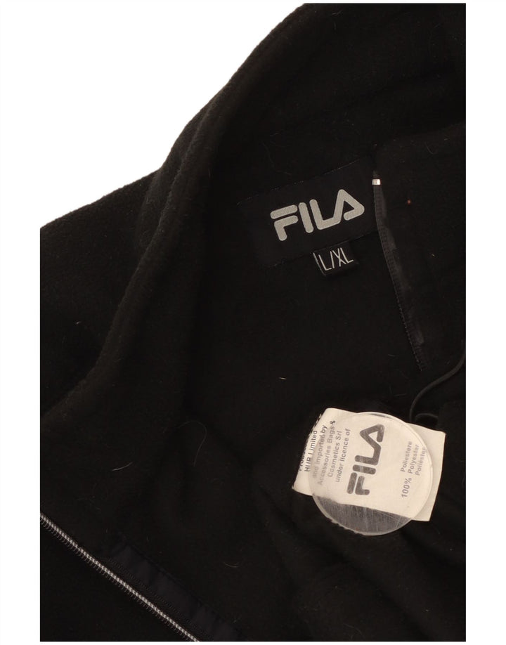 Giacca in pile da uomo FILA UK 40 Large Nero Poliestere