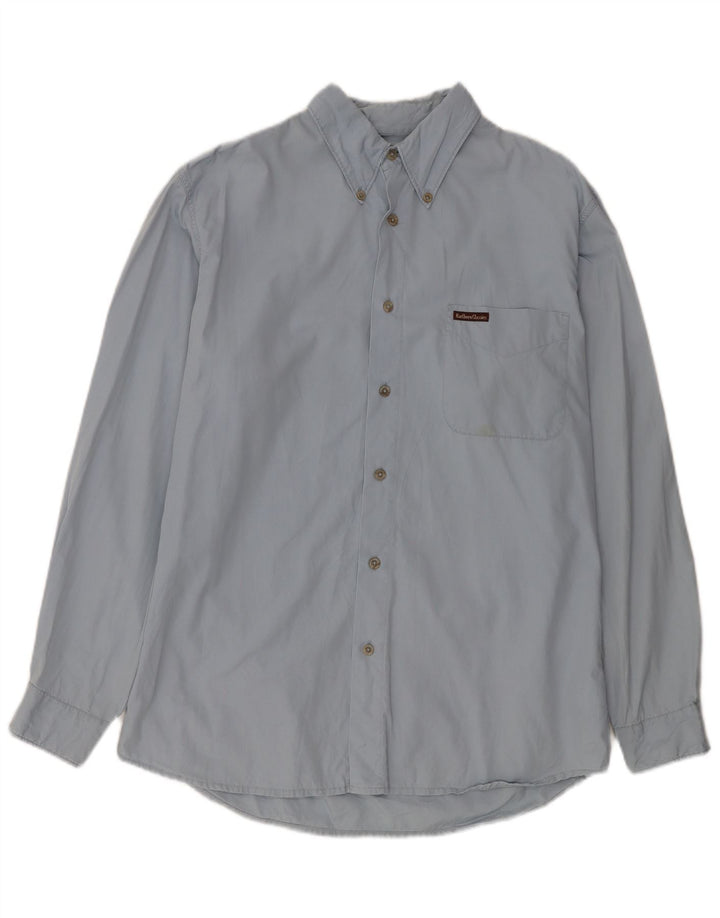 Camicia da uomo Marlboro Classics Large in cotone blu