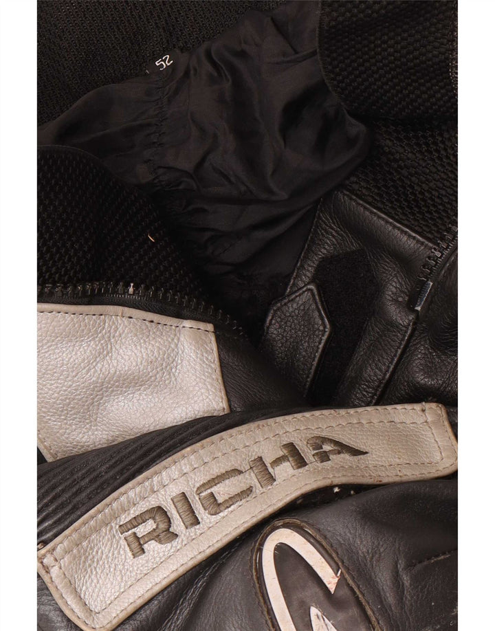 Pantaloni in pelle da uomo Richa EU 52 Large W34 L29 Colorblock nero