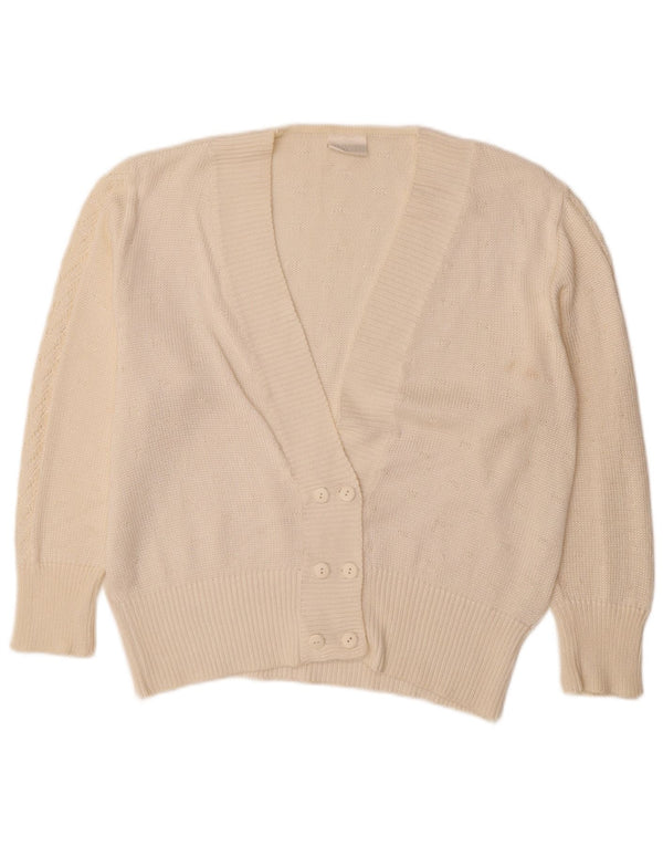 Maglione cardigan da donna Rabe EU 46 XL acrilico bianco sporco