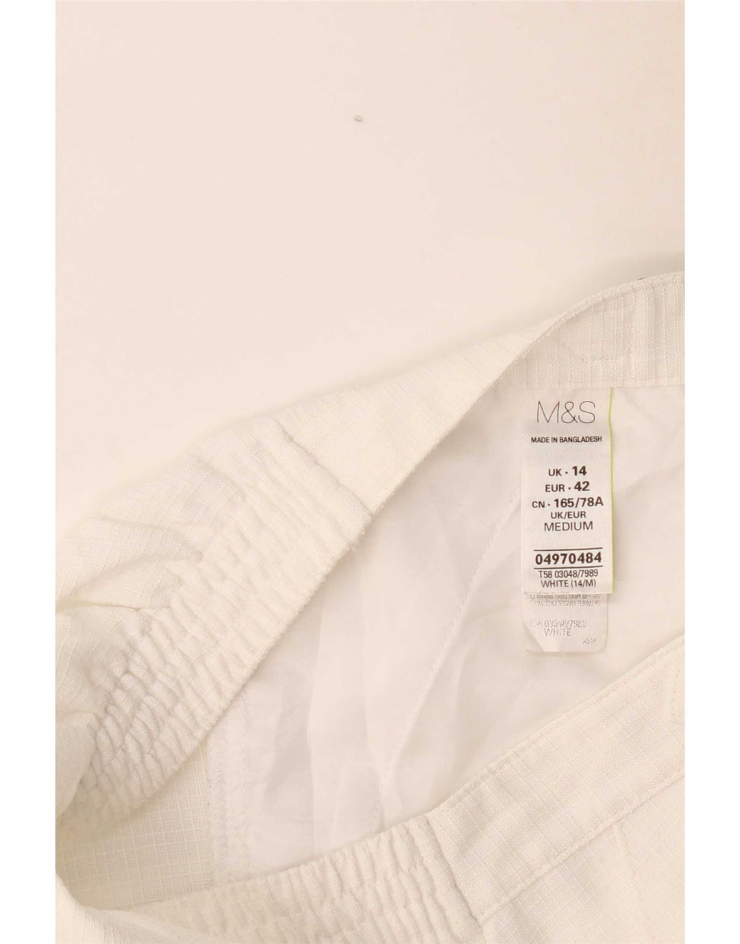 Pantaloni casual da donna Marks & Spencer UK 14 Large W32 L29 quadri bianchi