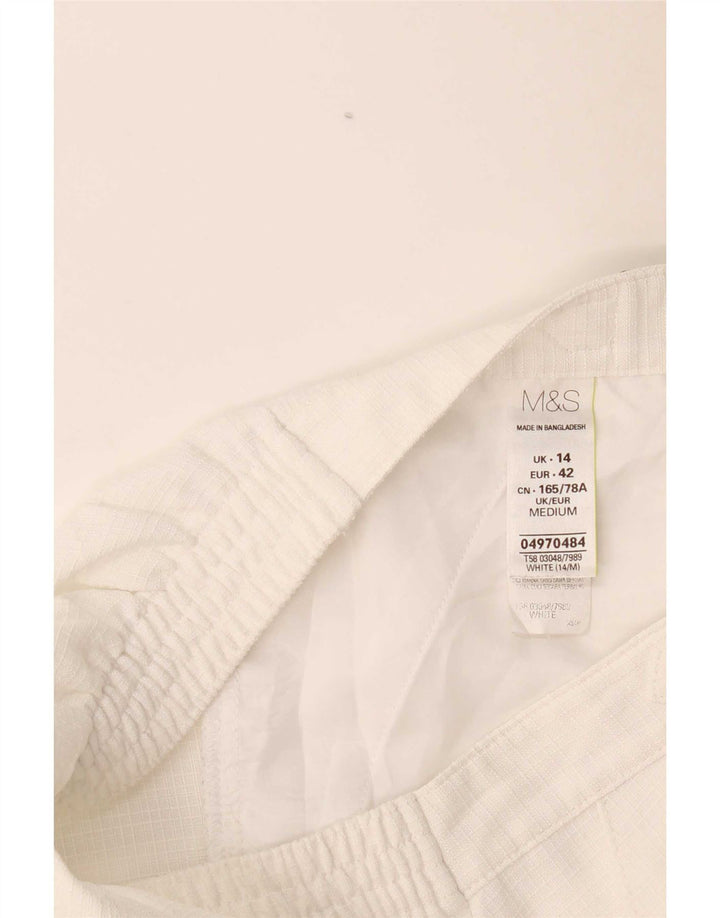 Pantaloni casual da donna Marks & Spencer UK 14 Large W32 L29 quadri bianchi