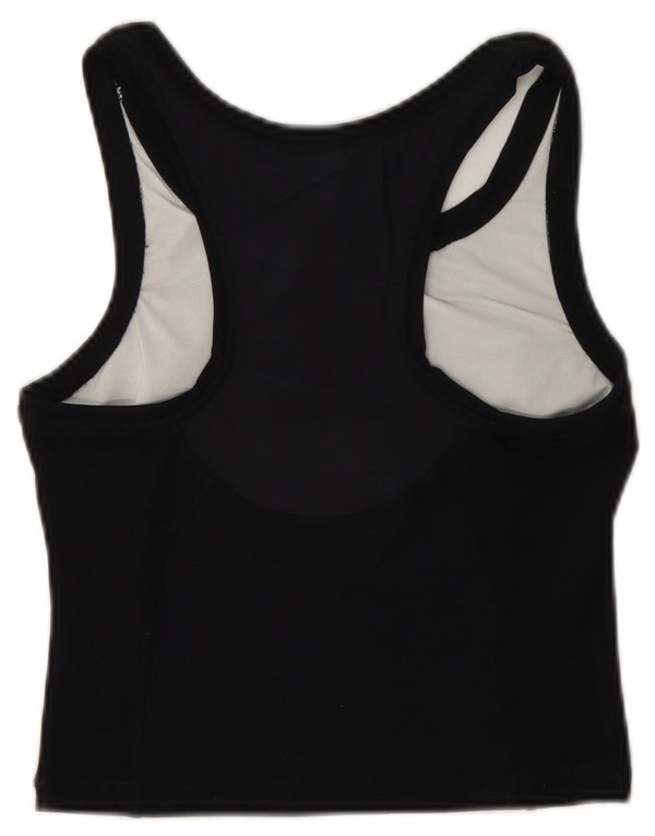 Canottiera corta da donna Adidas UK 10 Small nera in poliammide