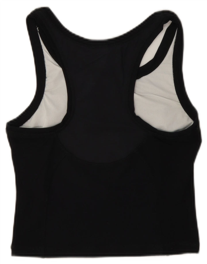 Canottiera corta da donna Adidas UK 10 Small nera in poliammide