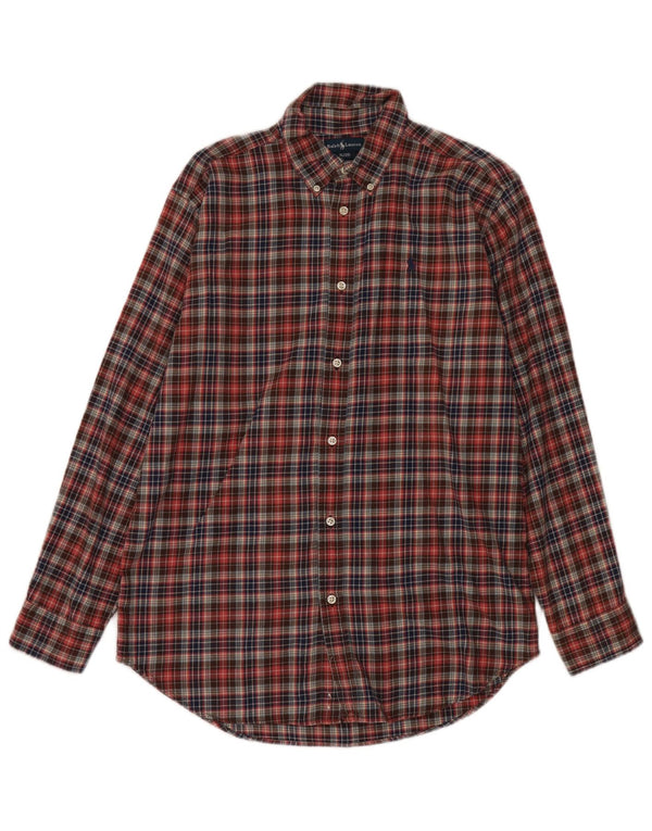 Camicia Ralph Lauren per ragazzi in flanella 15-16 anni XL in cotone a quadri rossi