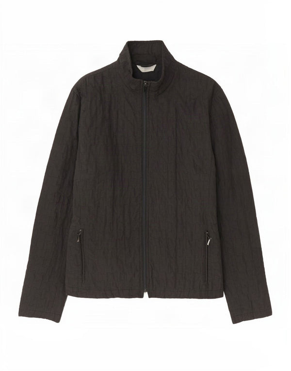 Marks & Spencer Womens Quilted Jacket UK 14 Medium Grey Polyester