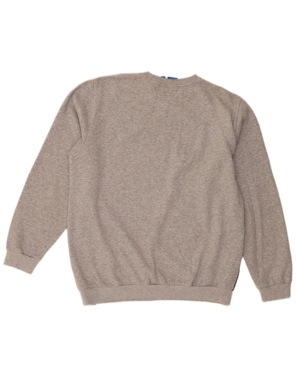 Felpa grafica da uomo Adidas Jumper XL in cotone color block grigio
