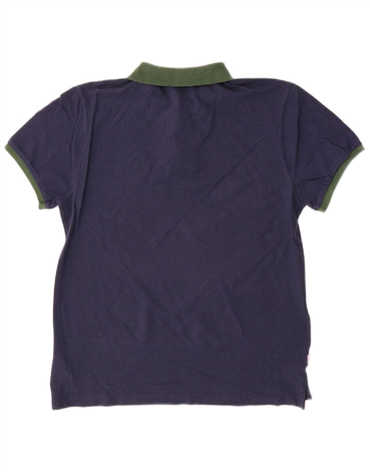 Polo da uomo Blauer grande in cotone color block blu navy