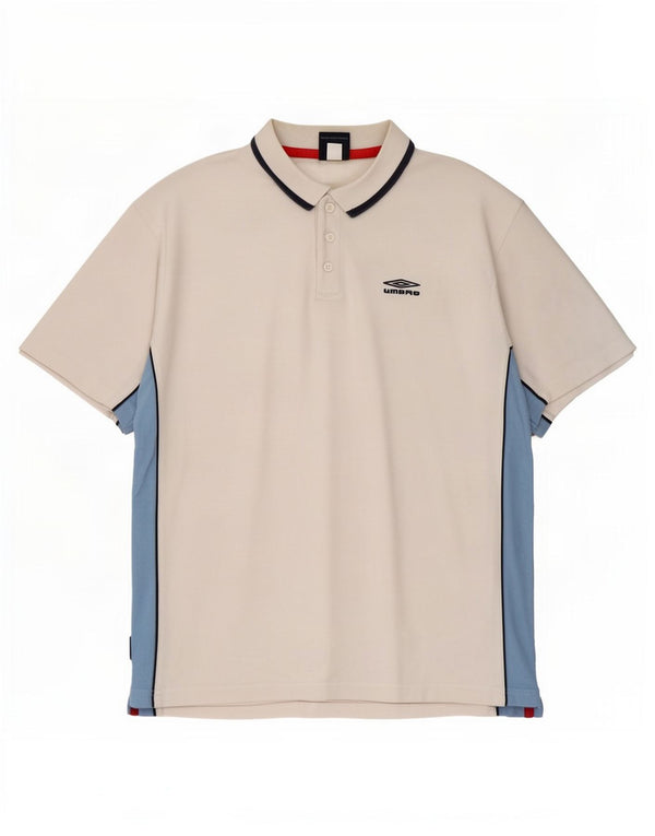 Polo Umbro da uomo XL in cotone color block bianco