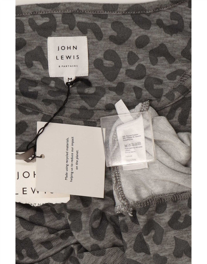 Felpa da donna John Lewis maglione UK 14 grigio medio stampa animalier