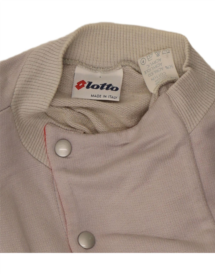 LOTTO Felpa da donna con collo abbottonato, maglione UK 14 Gessato grigio medio