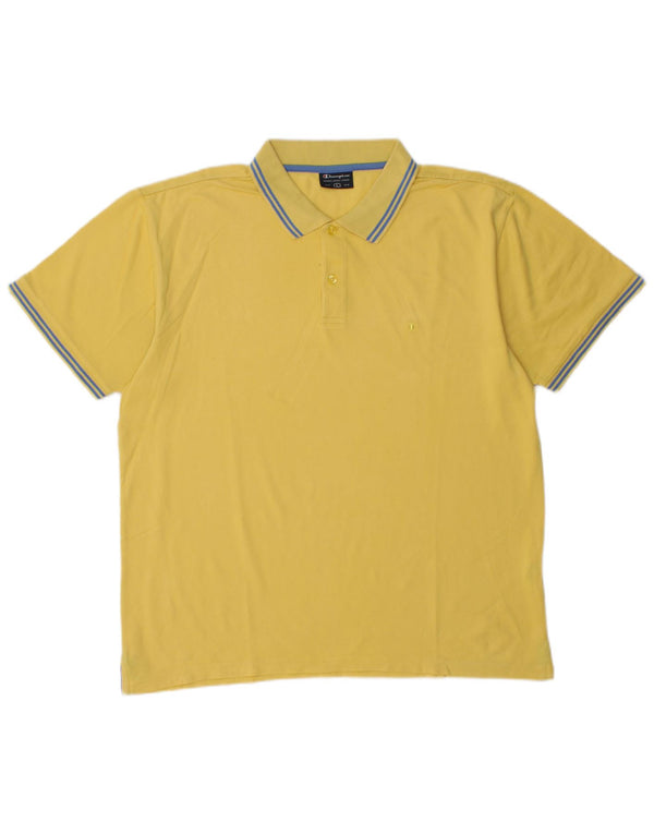 Polo da uomo Champion grande in cotone giallo