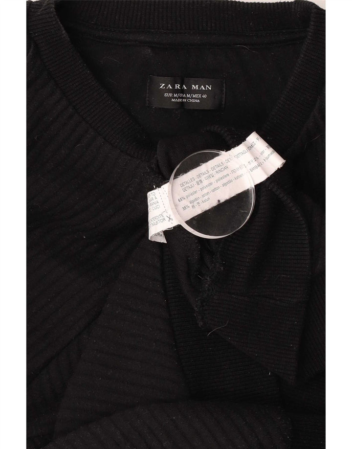 Felpa Zara Uomo Maglione Cotone Nero Medio