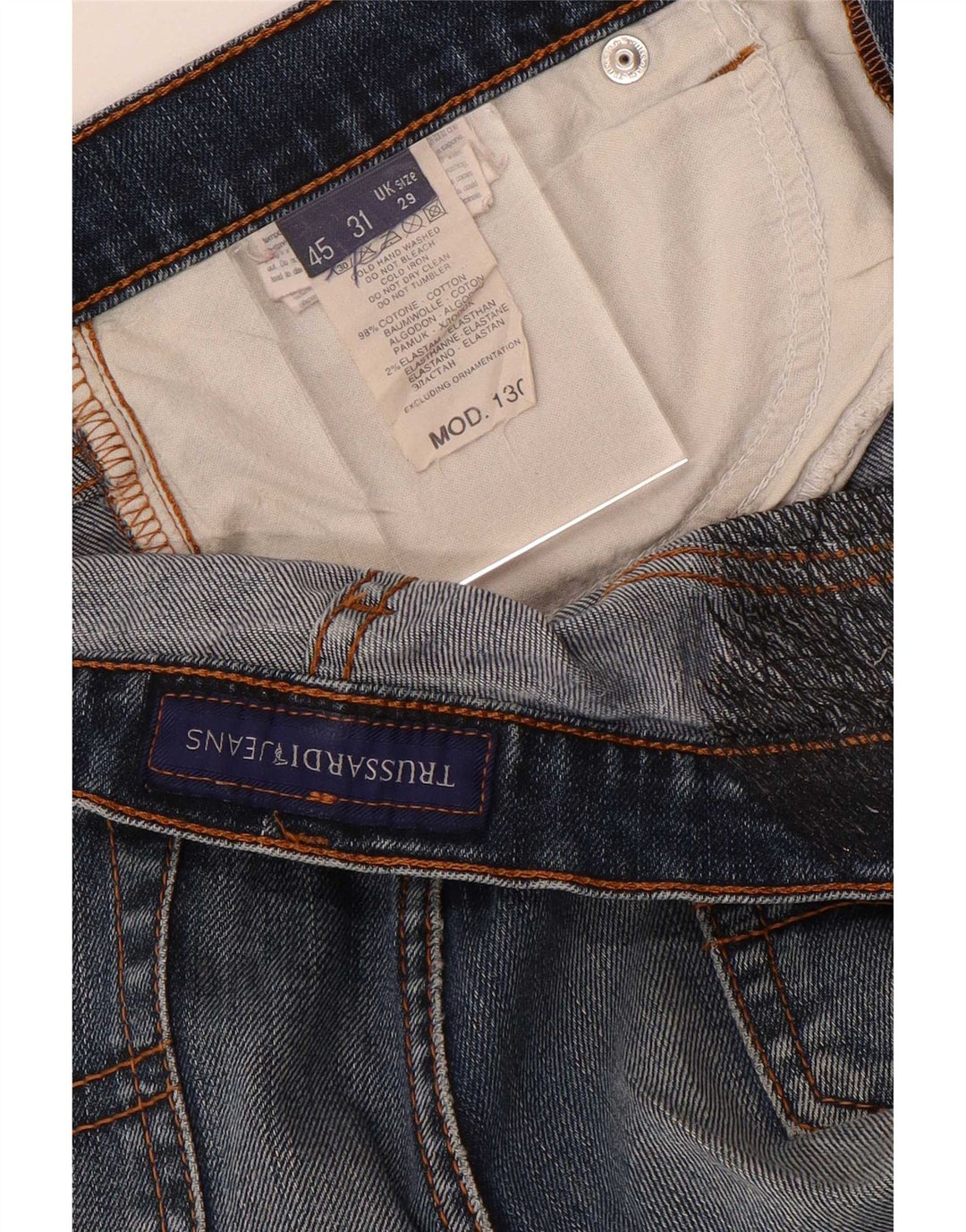 Jeans Dritti Donna Trussardi W29 L29 Cotone Blu