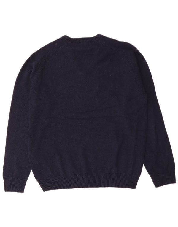 Maglione maglione con scollo a V vestibilità regolare da uomo Marks & Spencer blu navy medio