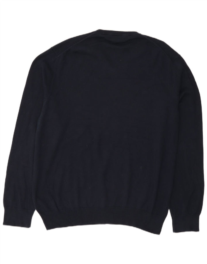 Maglione maglione con scollo a V da uomo Marks & Spencer 2XL cotone blu navy