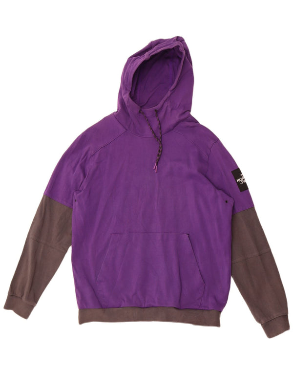 Felpa con cappuccio grafica da uomo The North Face, grande, in cotone color block viola