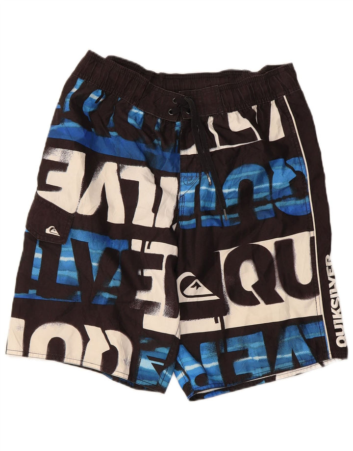 Pantaloncini da bagno grafici da uomo Quiksilver medio poliestere nero