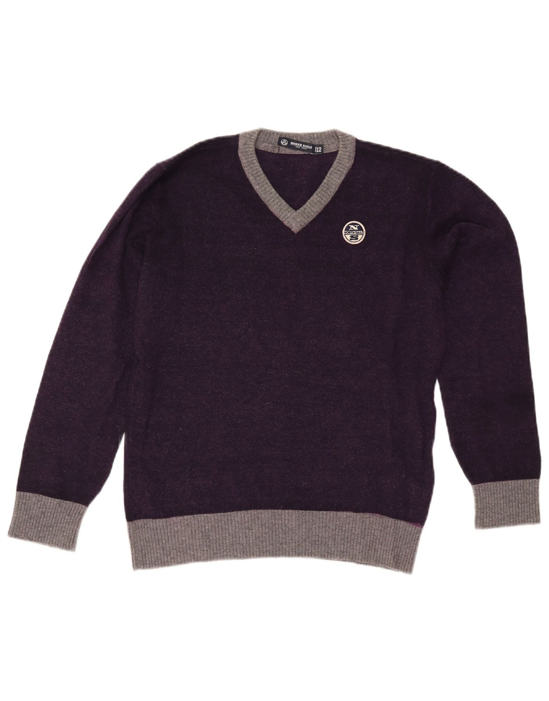 Maglione North Sails da bambino con scollo a V, 11-12 anni, in lana viola