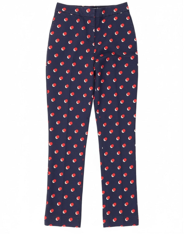 Pantaloni chino dritti da donna Boden UK 12 Medium W26 L29 Blu navy maculato