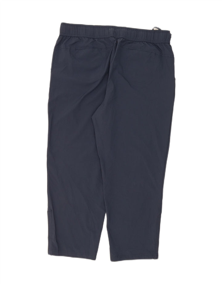 EDDIE BAUER Womens Crop Tracksuit Trousers UK 16 Large Navy Blue Polyester Vintage Eddie Bauer and Second-Hand Eddie Bauer from Messina Hembry 