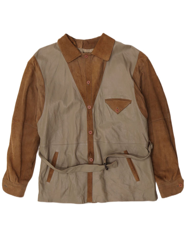 Giacca Scamosciata Uomo Essebi IT 54 XL Pelle Colorblock Beige