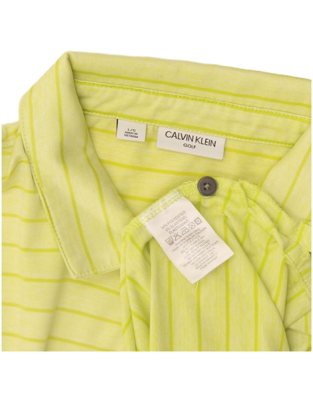 Polo da uomo Calvin Klein grande in poliestere a righe gialle