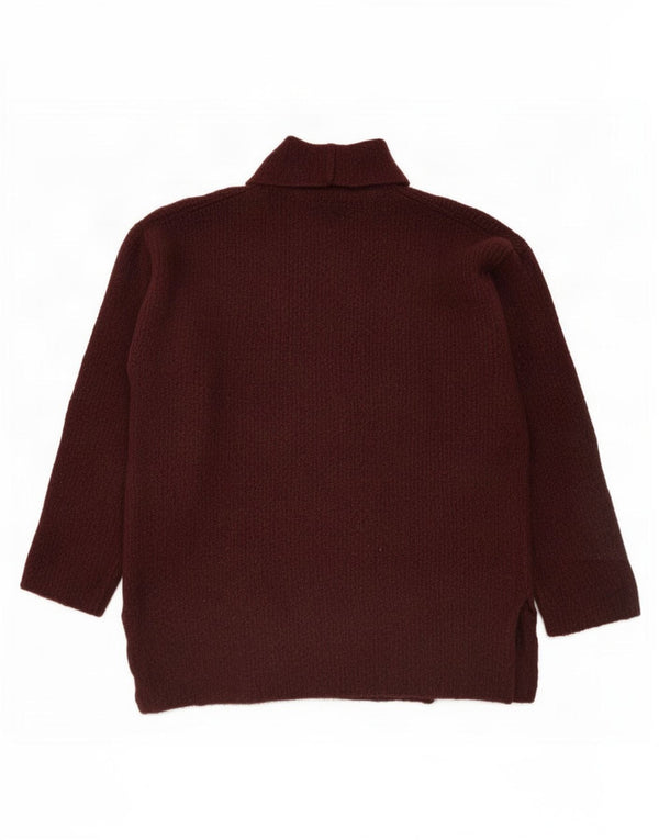 Maglione maglione oversize con collo alto da donna Zara UK 14 Viscosa marrone medio medio