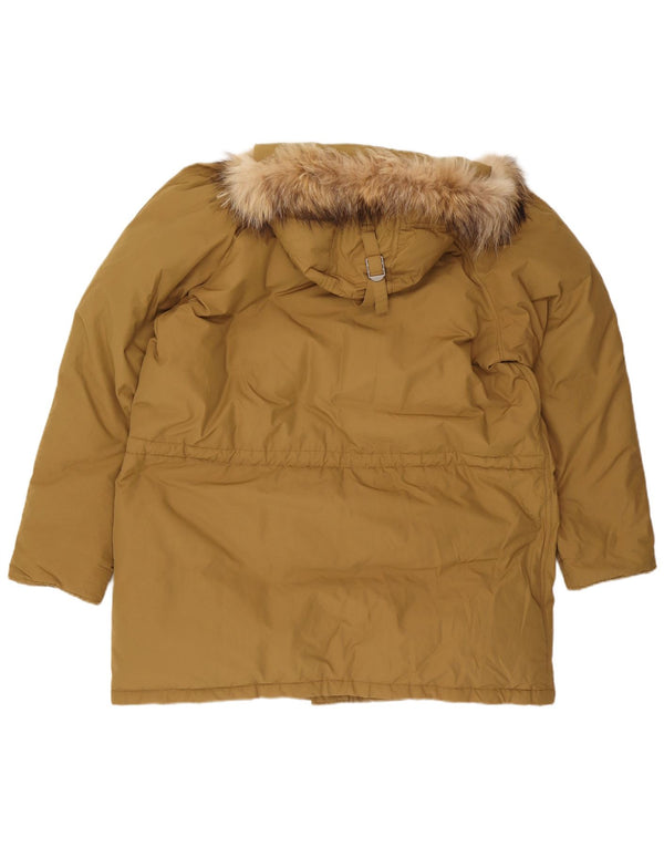 Giacca Parka con cappuccio da uomo Benetton UK 42 XL Khaki Cotton Winter