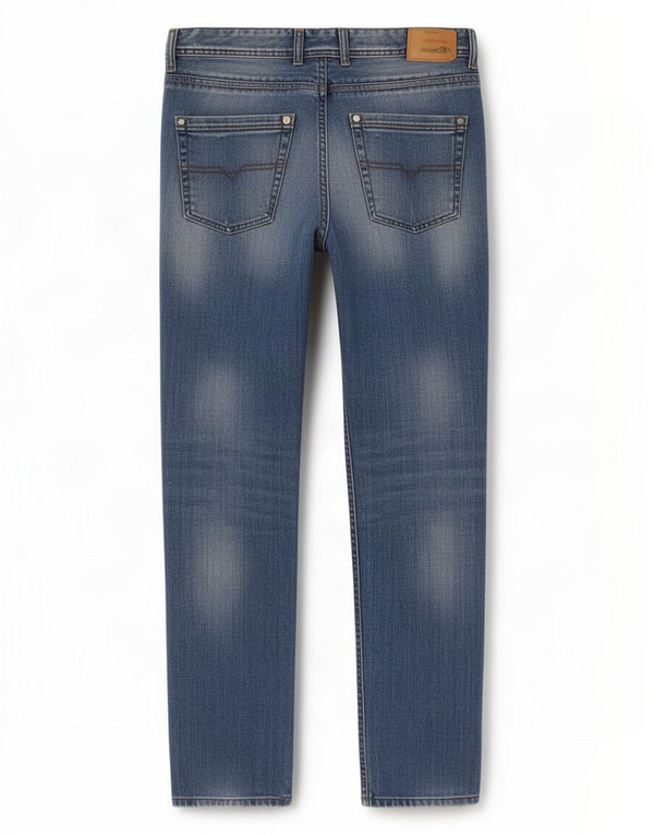 Diesel Uomo Krayver Regular Carrot Slim Jeans W33 L34 Cotone Blu