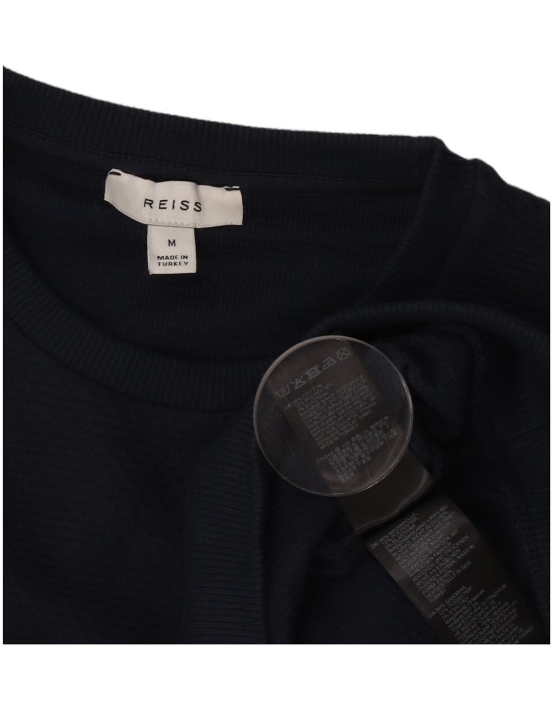 Maglione maglione girocollo da uomo Reiss in cotone blu navy medio