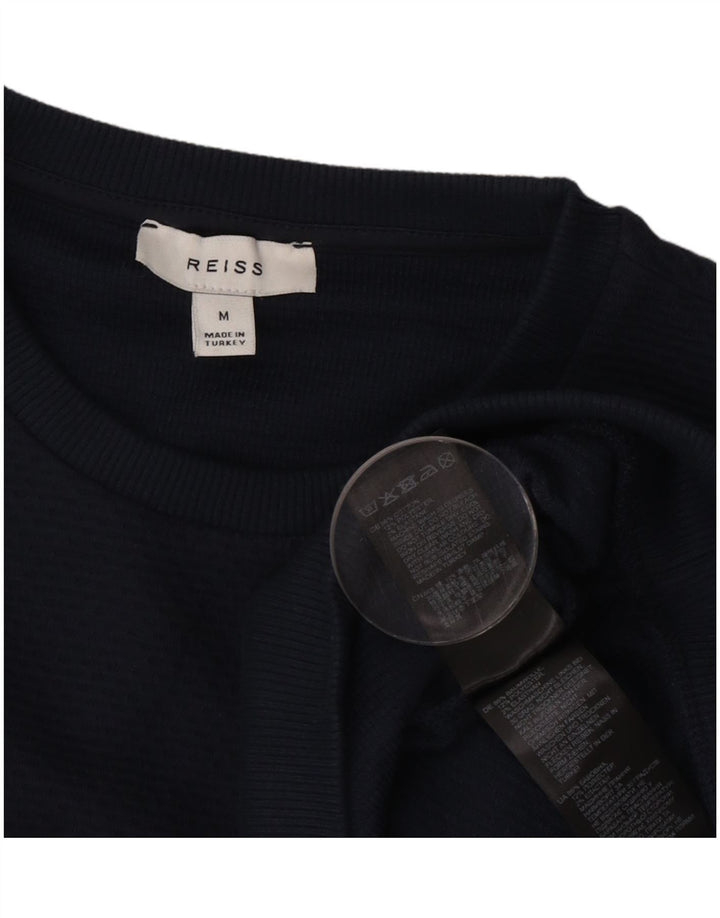 Maglione maglione girocollo da uomo Reiss in cotone blu navy medio