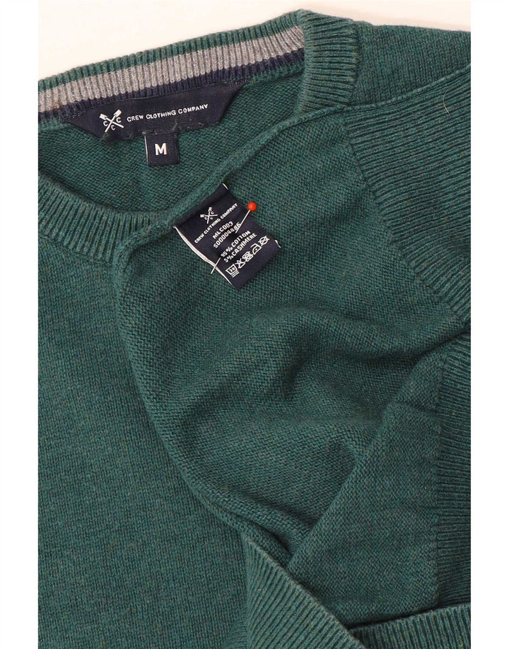 Crew Clothing Maglione da uomo con collo in cotone verde medio