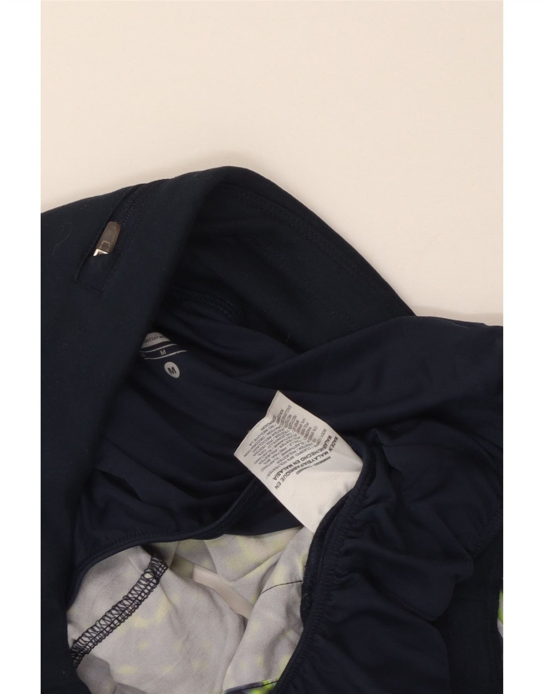 Pantaloncini sportivi NIKE da donna Dri Fit modello astratto UK 14 medio blu navy