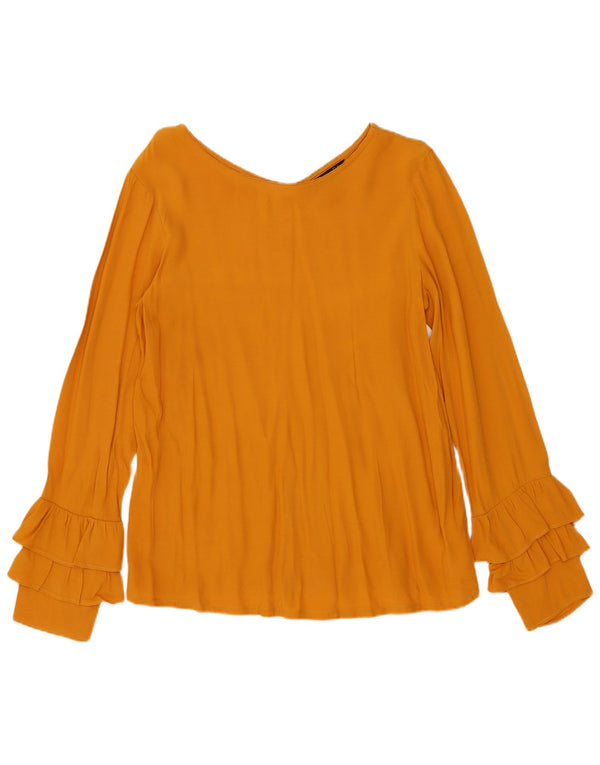 Massimo Dutti Camicetta a maniche lunghe da donna Top UK 10 Small Lyocell giallo
